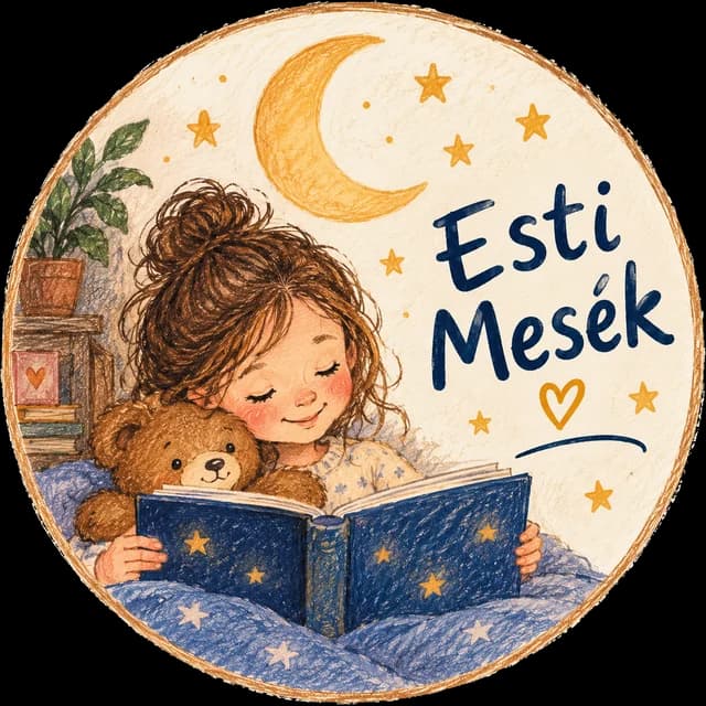 Kislány a paplan alatt, mackóval és csillagos mesekönyvvel – Esti Mesék